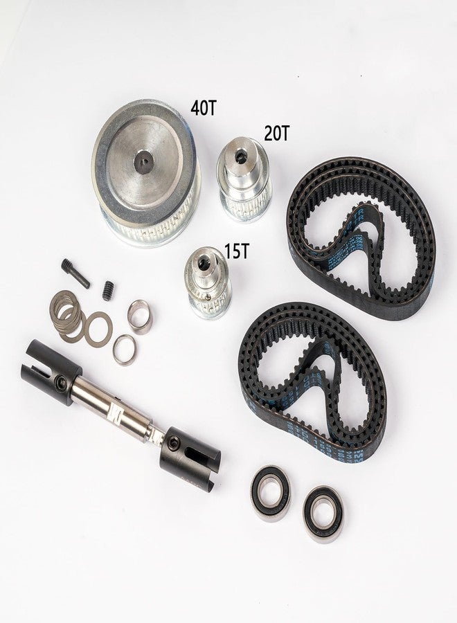 MOSHNOLY Aluminum Belt Drive System for Center Differential for Arrma 6S 1/8 Typhon&1/7 Infraction,Pulley 5MM Transmission Belt Kit Upgrade,Modular Drivetrain Belt Spur Gear Input(Not fit for 1/7 Limitless V2) - Image 4